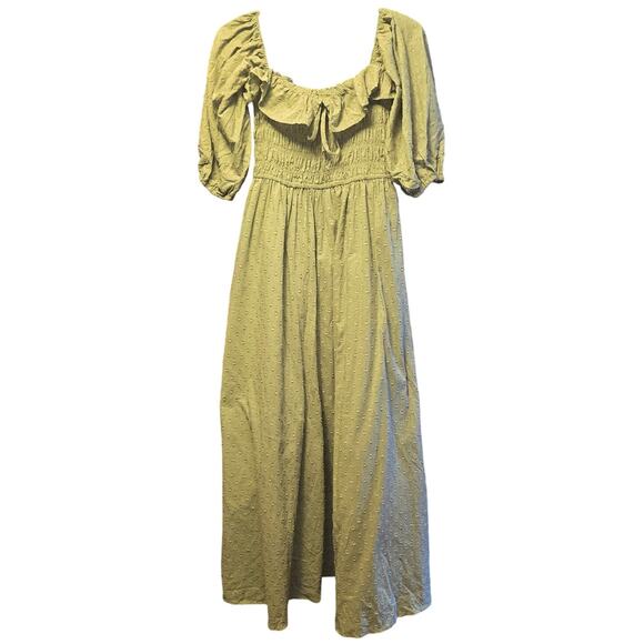 R. Vivimos Dresses & Skirts - R. Vivimos green smocked milkmaid maxi dress NWT size Large